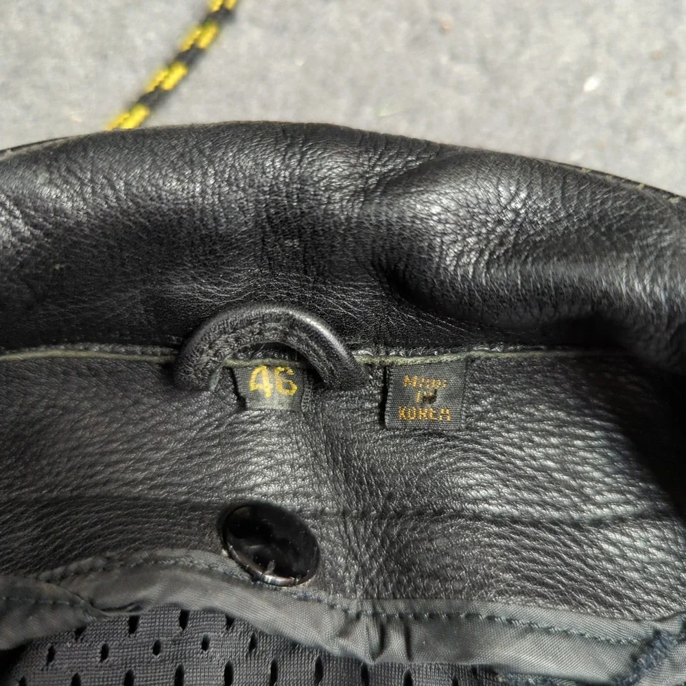 Vtg Hein Gericke Cafe Racer Leather‎ Motorcycle Jacket Mens Black 46 Biker Coat - Picture 8 of 11